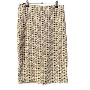 Zara Trafaluc Yellow Geometric Pencil Skirt